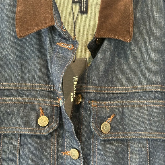 Veronica Beard Dark Denim Jacket with Brown Collar - Picture 9 of 12